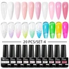 Mtssii 20pcs/set Gel Nail Polish 9D Reflective Glitter Cat Magnetic Gel Semi Permanent UV Gel Soak Off Nail Varnish 4