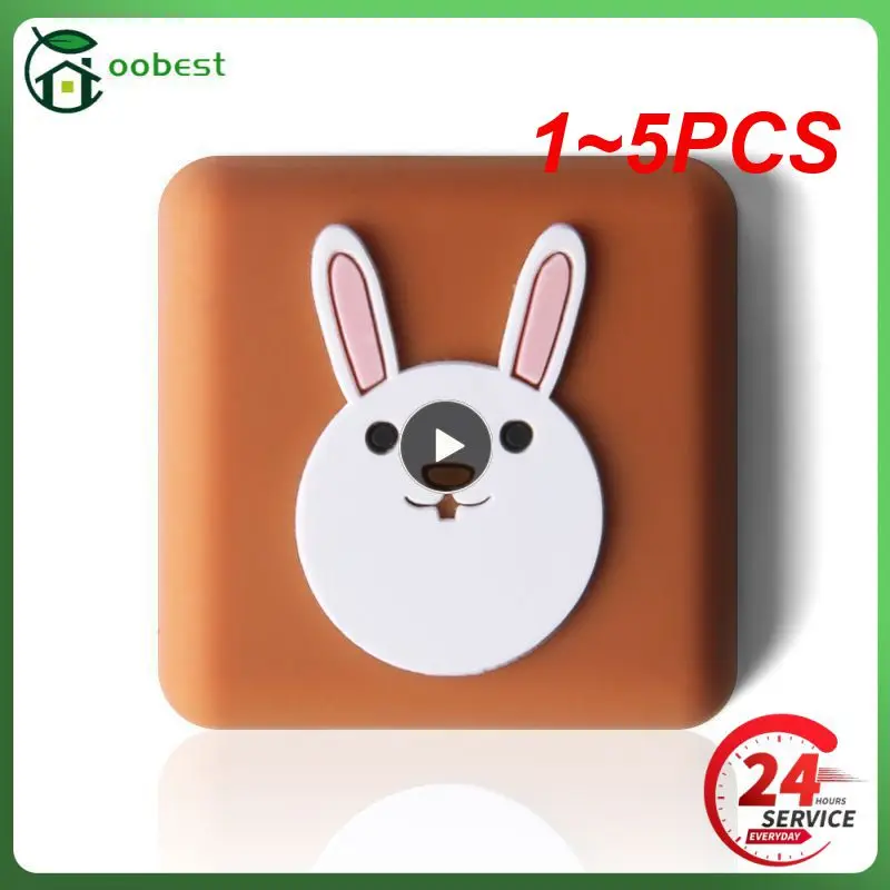 1~5PCS Silicone Self Adhesive Cartoon Door Stopper Wall Protectors Door Handle Bumpers Buffer Guard Stoppers Silencer Crash Pad