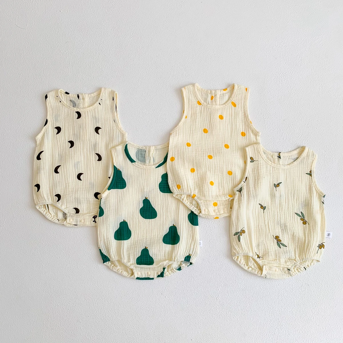 Summer Baby Newborn  Sleeveless Polka Dots Pattern  Clothes Romper Cotton Jumpsuit for Girls Boys 4