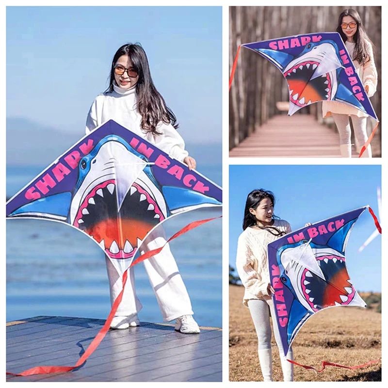 

Free Shipping Shark kites flying toys for children kites outdoor sports kites line flying eagle animal kite windsurf whale kite