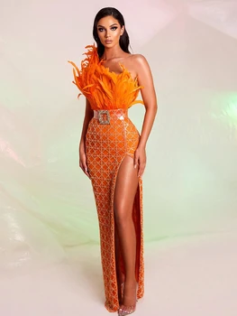 Alternative view of Chiamaka Sleeveless High Slit Sequin Long Dress