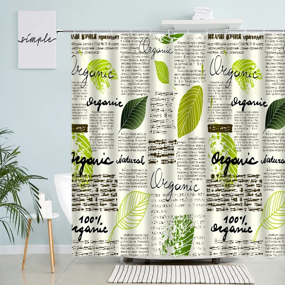 Shower Curtains Tropical Green Plant Palm Leaf Bathroom Shower Curtains Summer Jungle Fabric Waterproof Hooks Hanging Curtain Bath Screen Decor