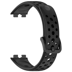 Soft Silicone Sports Wristband with Hidden Buckle for Huawei Band 10 9 (01 black)