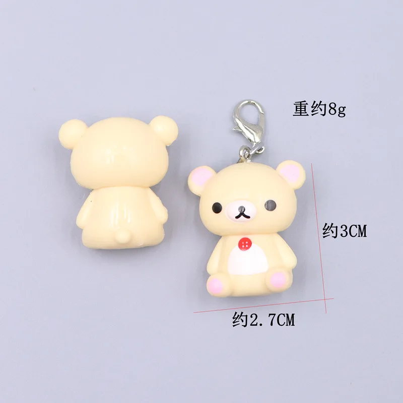 Kawaii Rilakkuma Easy Bear Schlüsselanhänger Lazybear Puppe Schlüsselanhänger Tasche Kleidung Puller Telefon Seil Halskette Zubehör Anhänger Geschenk – Detail 2