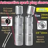 14mm 16mm Spark Plug Removal Tool Wrench Magnetic Sleeve 3/8-Inch 12-Point Swivel Candle Key 16mm Magnet Pull Out Spark Plugs 4