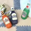 Dog Plush Toys Pet Squeaky Printed Beer Bottle Shape Toy Dog Bite-Resistant Clean Teeth Chew Toy Pet Supplies Interactive Toys 3