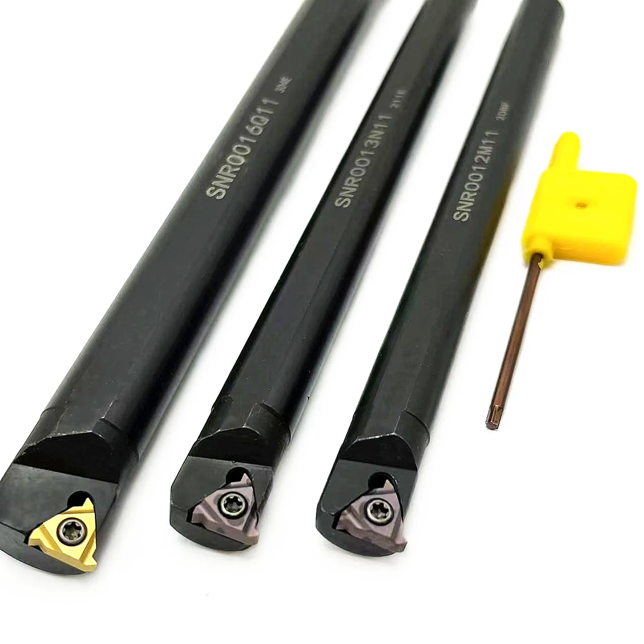 Kit Tornio OVLIN: Portautensili SER1010H11 + SNR0010K11 E 10 Inserti In Metalluro 11ER/11IR AG60 Per Finitura E Semifinitura Acciaio E Inox