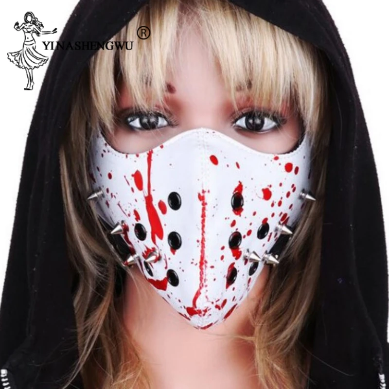 

Steampunk Skull Mask Fake Face Cortex Mask Punk Accessories Horror Game Masque Halloween Christmas Prop Cyberpunk Disguise Rivet