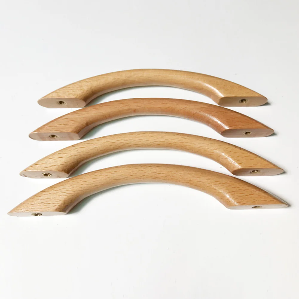 

Beech Bridge Handle DIY Handmade Furniture Cabinet Door Dresser Drawer Handle Home Decor Repair Accessories