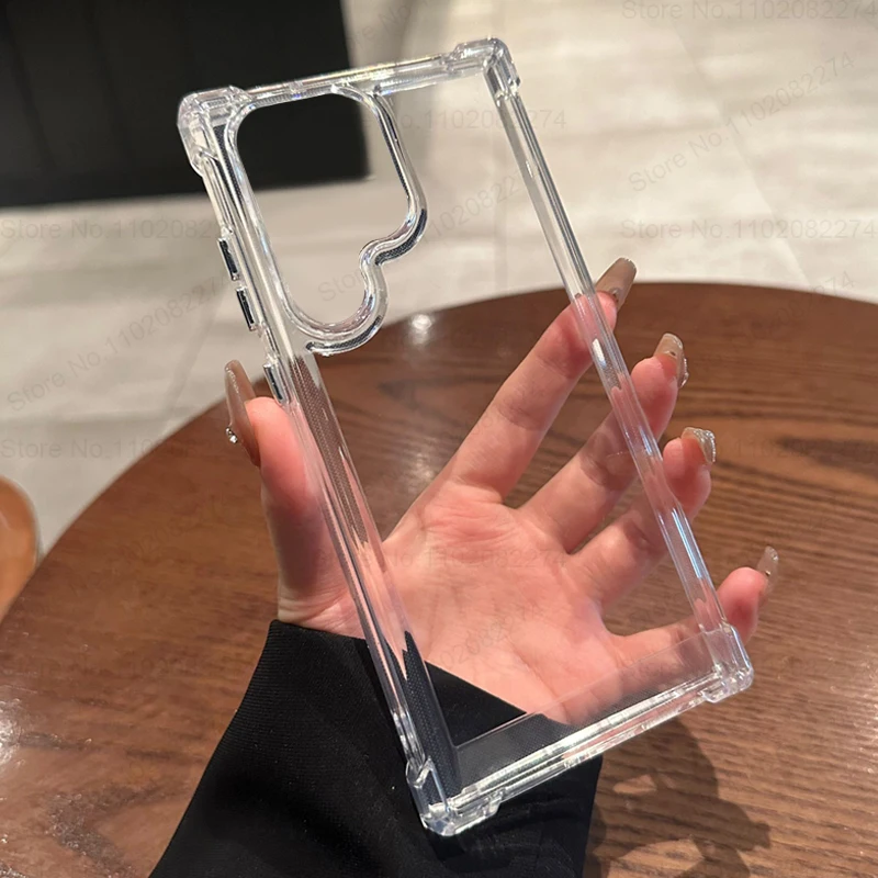 thumbnail image 1 of Clear Phone Case For Samsung Galaxy S22 S23 Ultra S21 S20 Fe Plus A54 A53 A52 A52S A34 A12 Transparent Shockproof Silicone Cover, 1 of 4