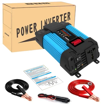 Inverter di Potenza 6000W da 12V a 220V/110V a Onda Sinusoidale Modificata con Ricarica Rapida, Porte USB e Presa Universale