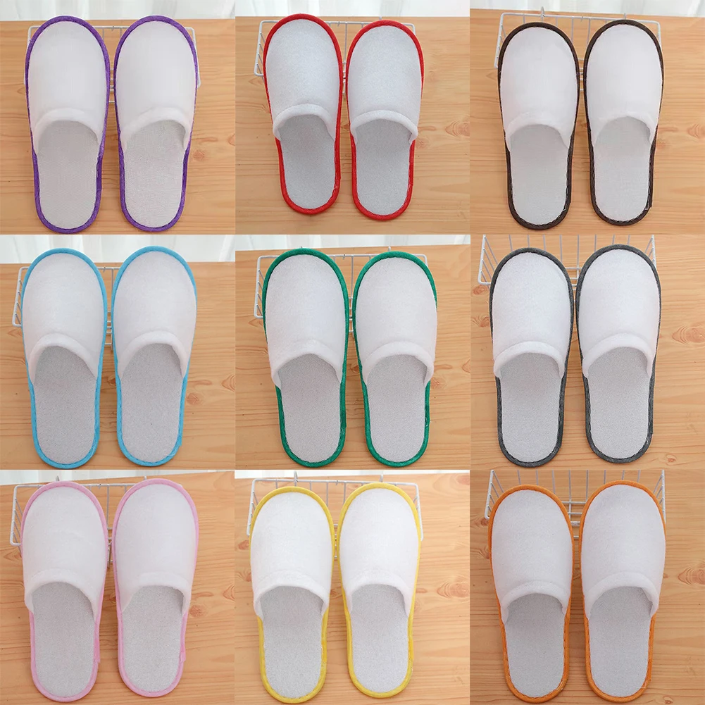 10Pairs Disposable Slippers Hotel Travel Slipper Party Home Guest Men Women Unisex Closed Toe Anti-slip Slipper