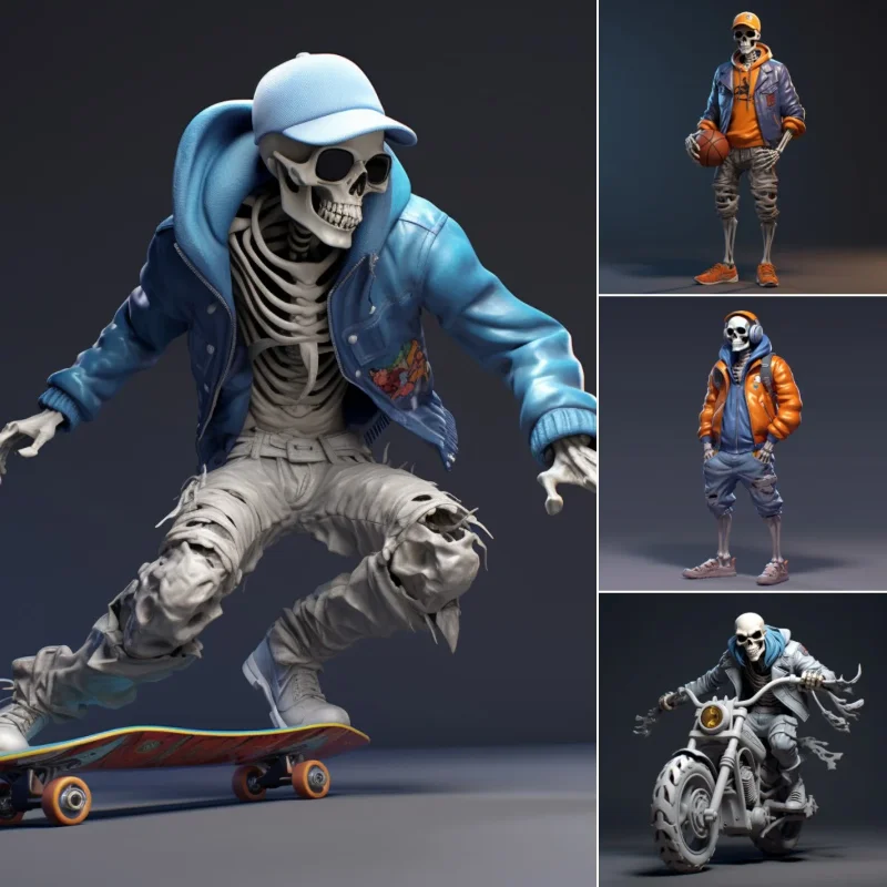 

Cool Bone Statue Skeleton Resin Craft Halloween Decoration Suitable for Living Room and Bedroom DecorationResin Crafts
