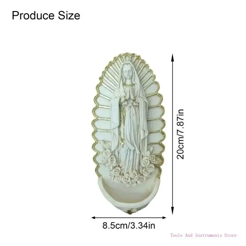 Artistic Resins Holy Water Font Catholic Figurine Wall Hanging Decors for Home Entrance Church Decors Catholic Gift C7AC