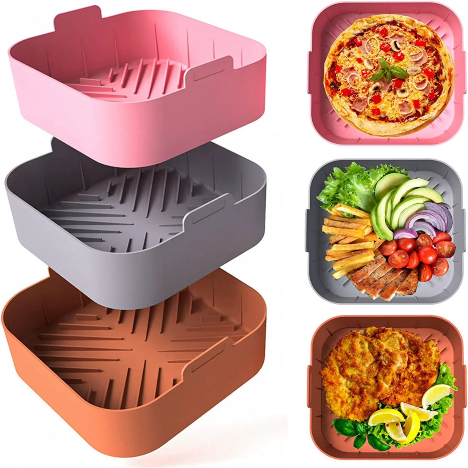 Airfryer Silicone Square Basket Silicone Tray For Airfryer Easy Clean