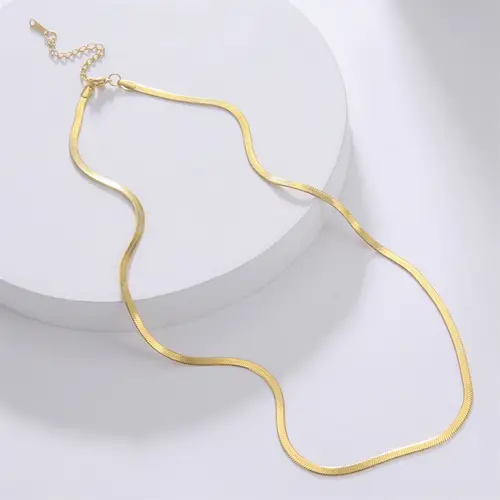 Skyrim Stainless Steel Snake Chain Necklace for Women Men Gold Color Herringbone Choker Neck Chains 2026 Trend Jewelry Gift Hot - Image 6