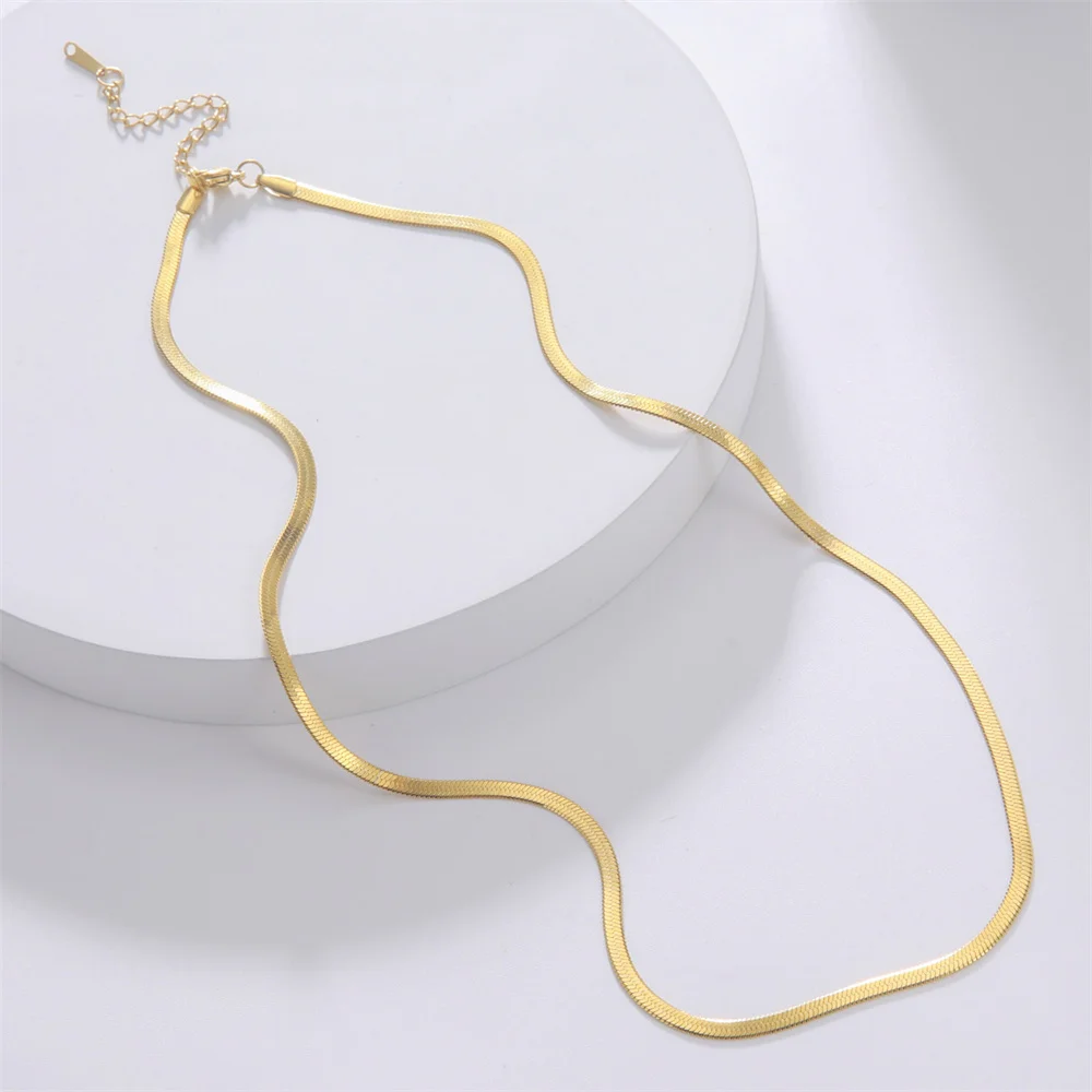 1-5mm Snake Chain Necklaces Gold Silver Color Chains Men Women Necklace  Jewelry