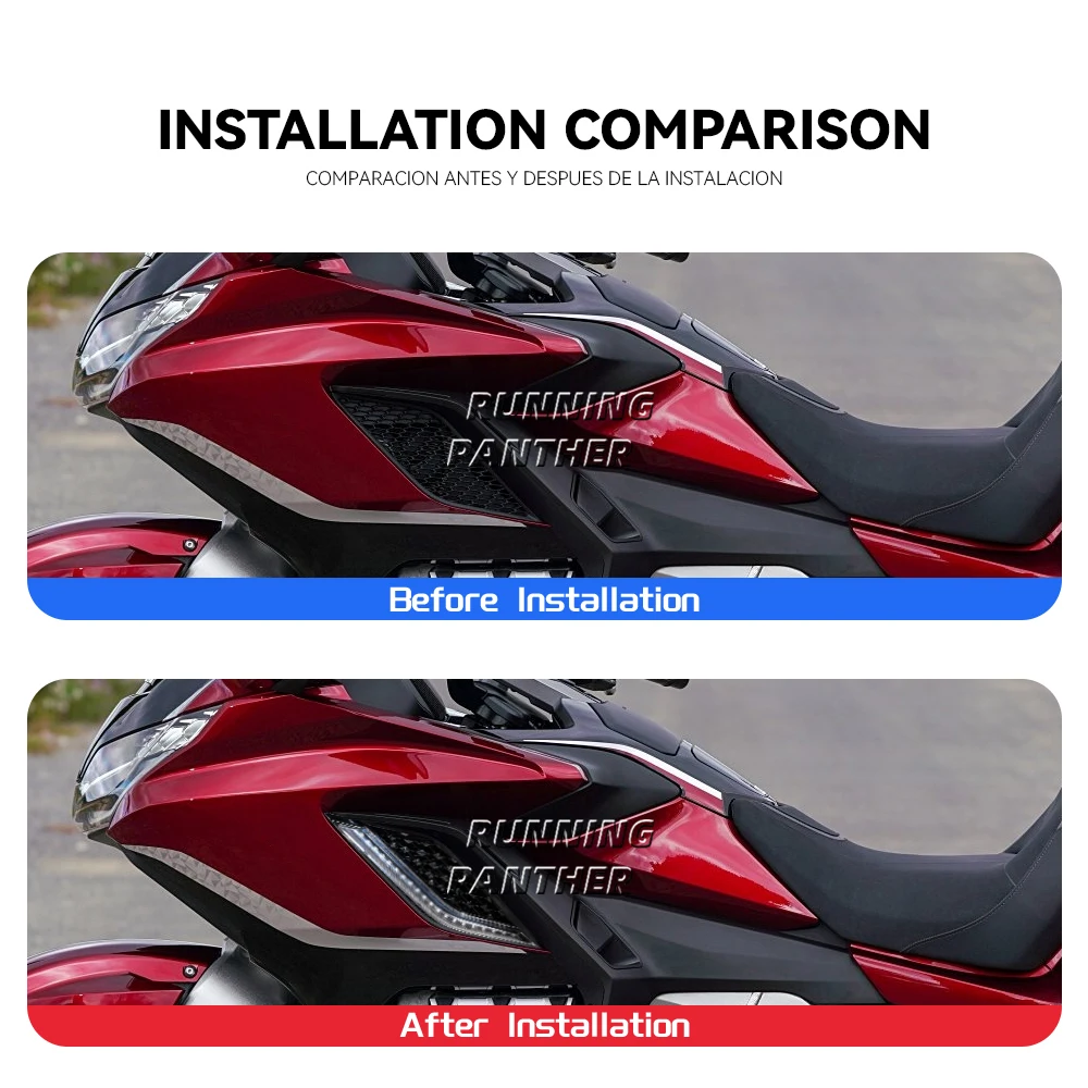 Motorcycle LED Light Radiator Grill Panels Decorative Light Lamp for Honda Goldwing Gold Wing GL1800 Tour DCT Airbag-motorcycle led lights,motorcycle accessories