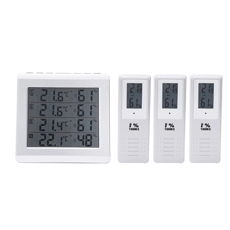 

C/F Max Alarm Temperature Meter Weather Station Tester Wireless LCD Digital Thermometer Hygrometer For Outdoor Indoor