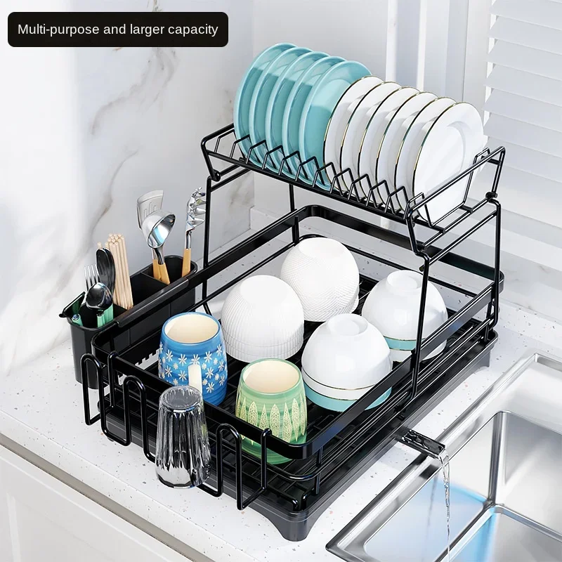 

Bowl rack, kitchen household storage box, multi-functional drain rack,dish storage