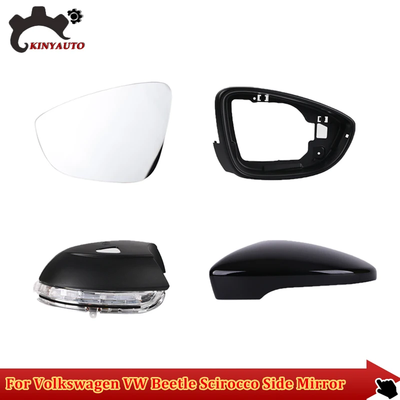 

For Volkswagen VW Beetle Scirocco 11-19 Side External Rearview Mirror Lens Glass Light Lamp Lower Lid Shell Frame Cover Holder