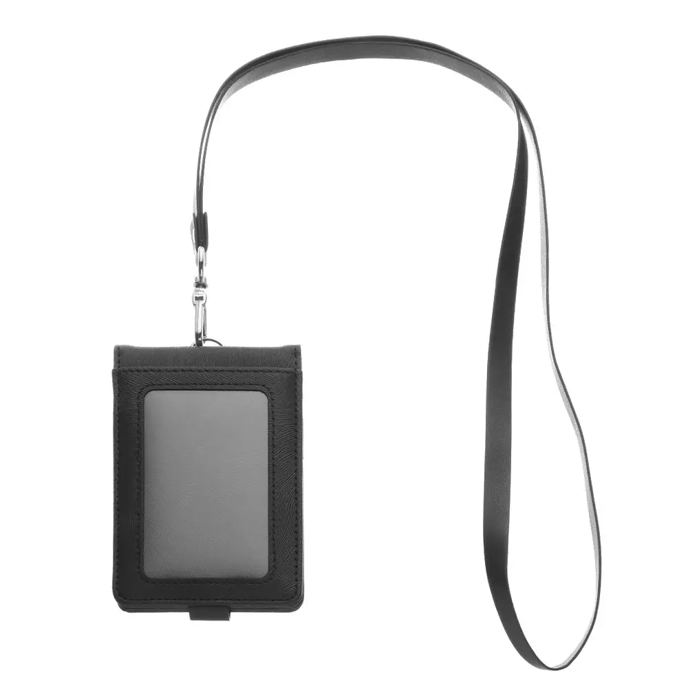 Multifunktionaler Namensschildhalter aus PU-Leder, Arbeitskartenhalter mit Umhängeband, Bank- und Kreditkarte – Detail 7