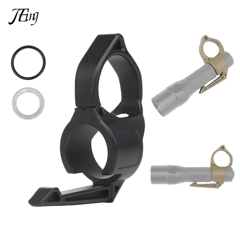 Outdoor Bicycle Multifunction Finger Ring for Tactical Switchback Flashlights Holder Compatible Pocket Clip