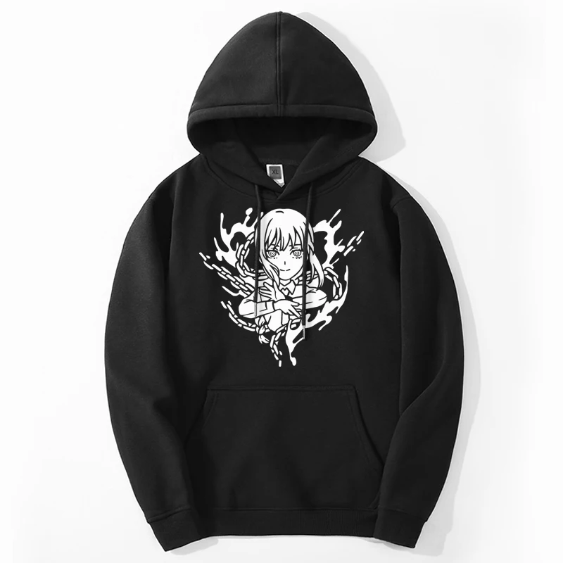 Худи с принтом бензопилы макима, кавайное аниме «Hentai Girl», графический спортивный костюм, модная повседневная Уличная одежда унисекс, верхняя одежда, худи