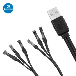 WYLIE Power cord 3A 1 To 2 USB Cable 6 Interfaces USB Power Boot Line DC Power Supply Cable Support for iphone 6P to 15 Repair