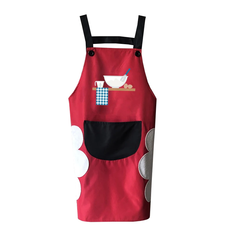 Waterproof Kitchen Couple Apron Cute Bib Apron With Pocket Sided Towels