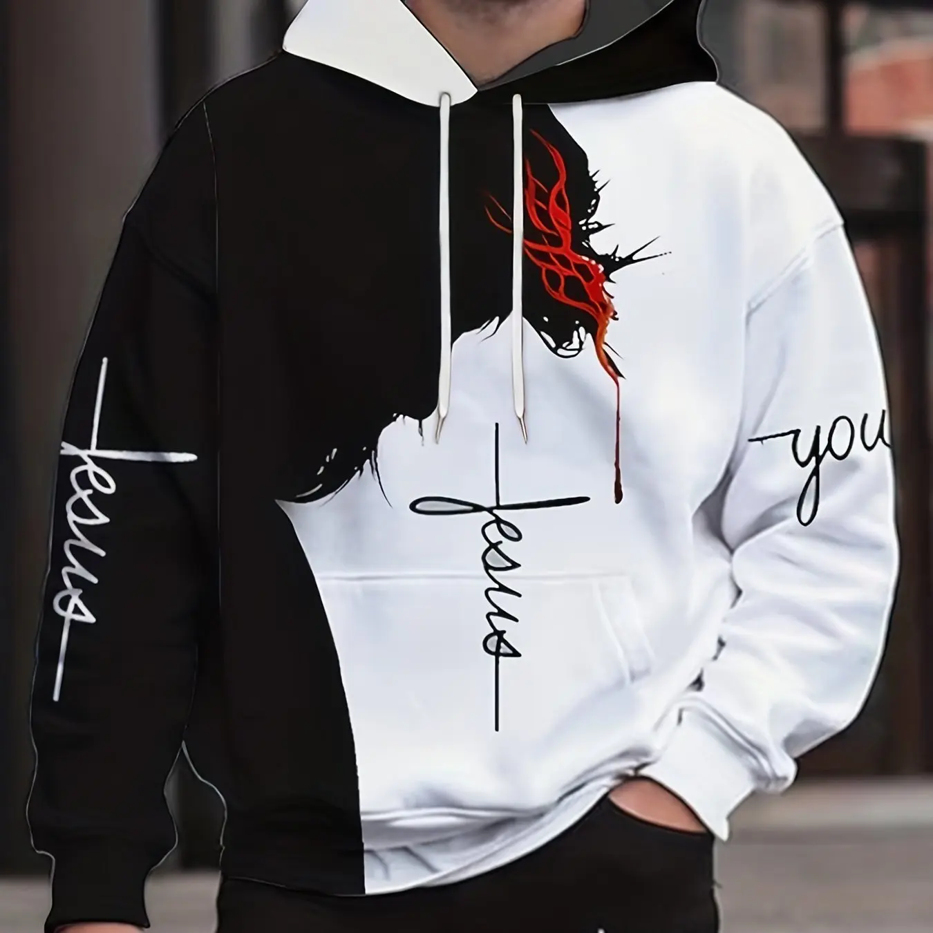 

Men's Hoodies Christ's Cross 3d Print Sweatshirts Fashion Women's Hooded Oversized Hoodie Harajuku Pullover Sweatshirts Coats