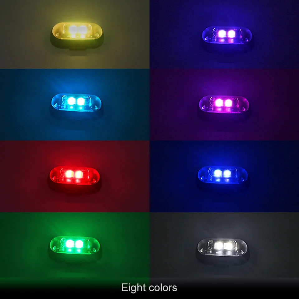 4 Luces LED Estroboscópicas Para Coche Con Control Remoto - Recargables USB, Impermeables IP65, 8 Colores, 12 Horas Autonomía, Para Drones, Moto, Bicicleta
