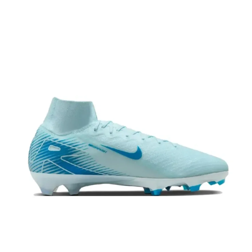 NIKE Mercurial Superfly 10 Elite FG Men's Soccer Cleats Comfortable Grip Hard Turf Natural Turf White and Blue Colorways