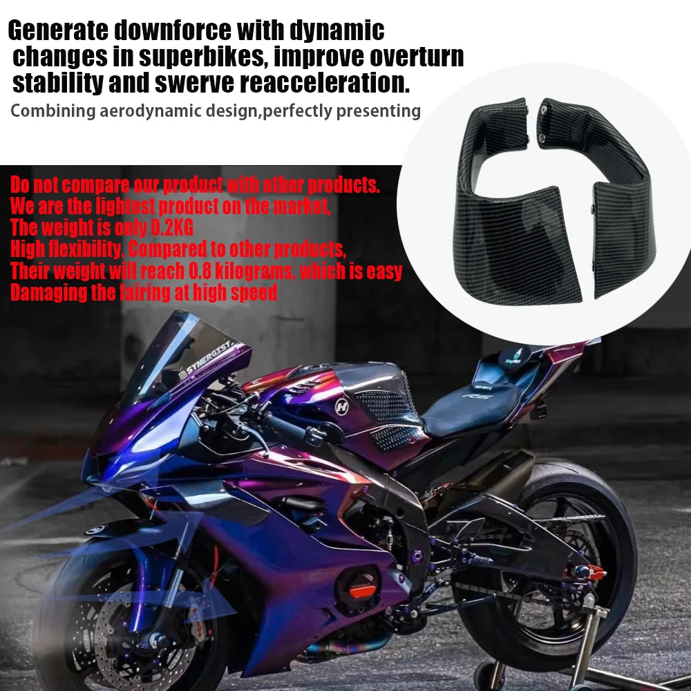 Motorcycle Accessories Fixed wing fairing Small wing spoiler Aerodynamic for Yamaha YZF R1 2015-YZF R6