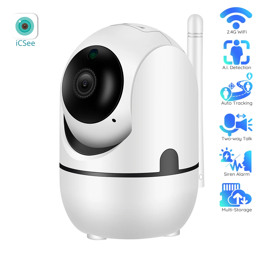 Pan/Tilt Wifi Security Camera for Baby Monitor FHD 1080P Dog Camera Motion Detection Auto Tracking 2-Way Audio Baby Camera