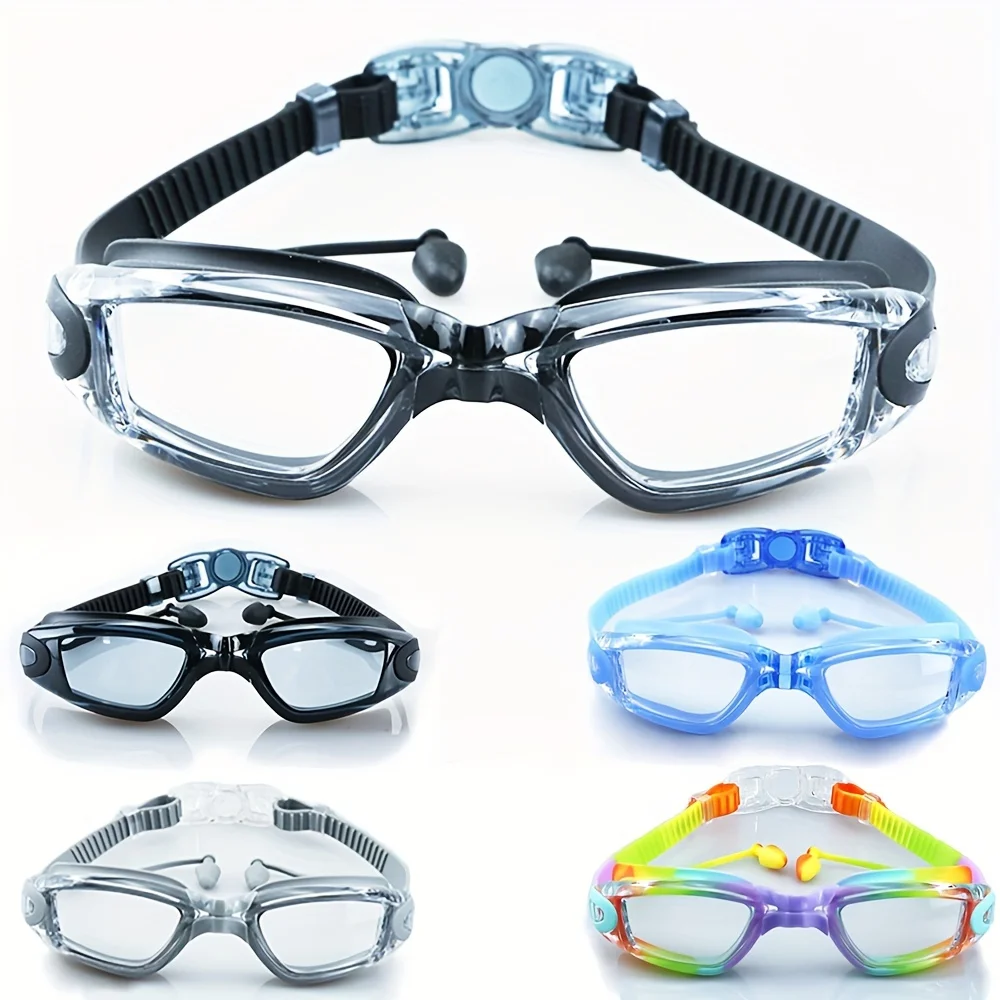Swimming Goggles Fog and water repellant swimming goggles with adjustable straps and earplugs men women suitable for training play