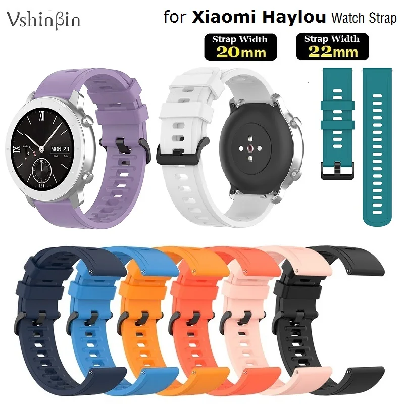 

50PCS Smart Wrist Watch Strap for Xiaomi Haylou RS4 Plus GST LS02 LS04 RT2 LS05S GS S1 Active Silicone Bracelet Band 20mm 22mm