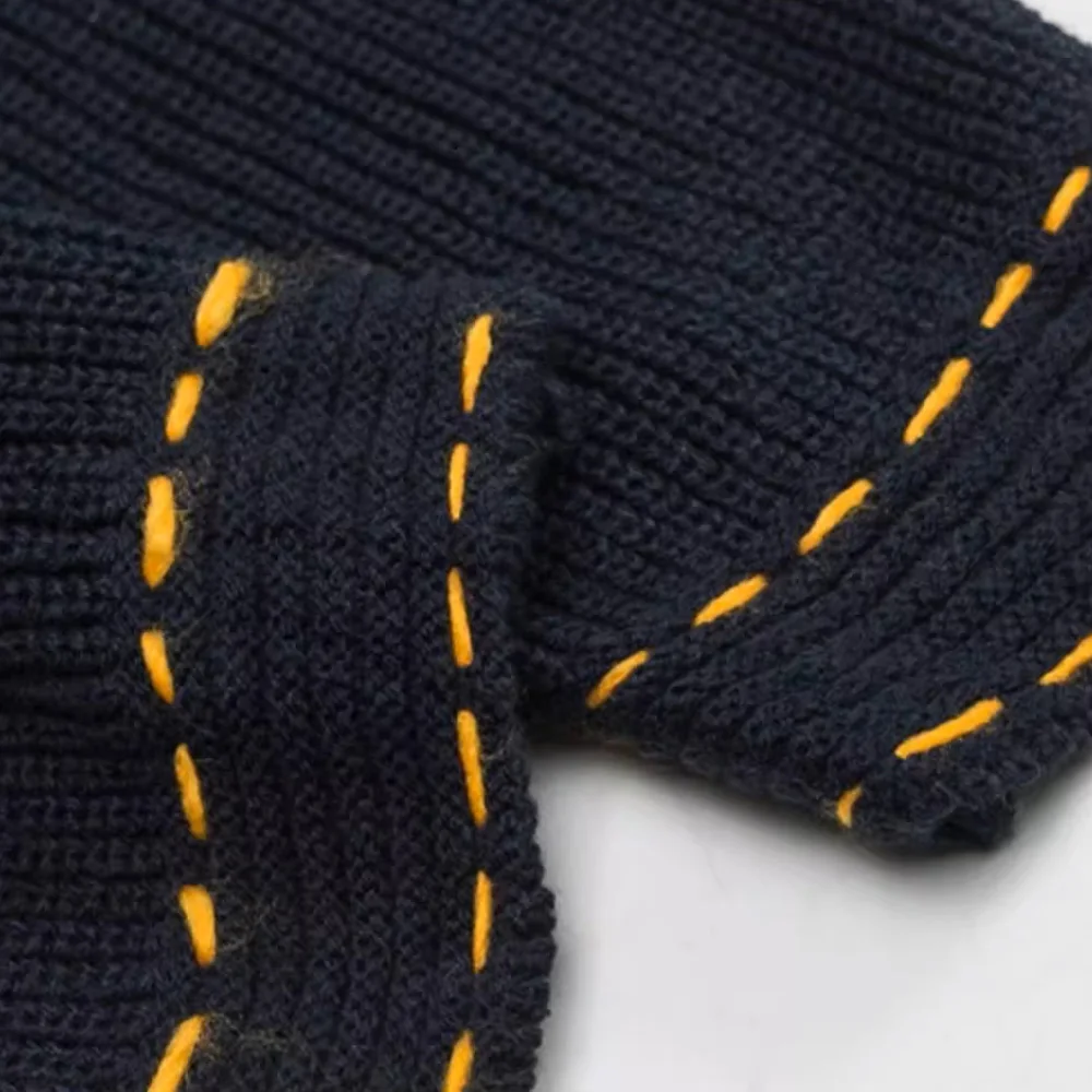 Men Manual Threading Knitted Jacket Korean Streetwear Fashion Loose Casual Vintage Sweater Jackets Cardigan Coat Outerwear 6