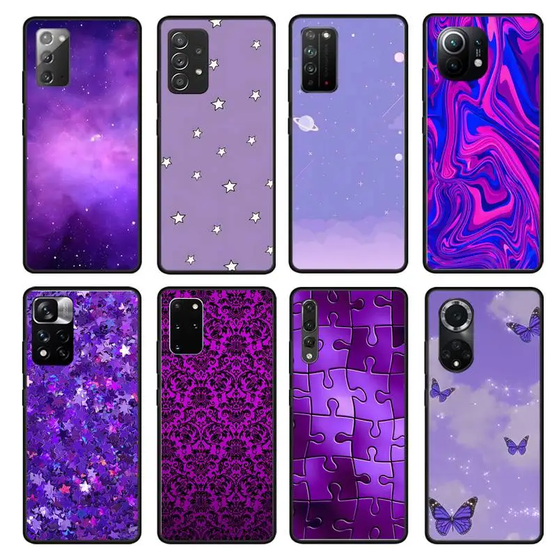 Purple Background Pattern Phone Case For Samsung Galaxy Note 5 8 9 10 20 Lite Plus Pro Ultra J4 J5 J 6 7 2016 Prime Funda |