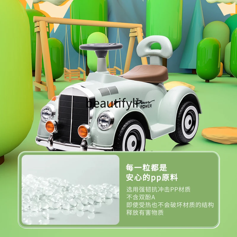 Retro children's electric car motorcycle four-wheel battery car boys and girls baby children can ride toy