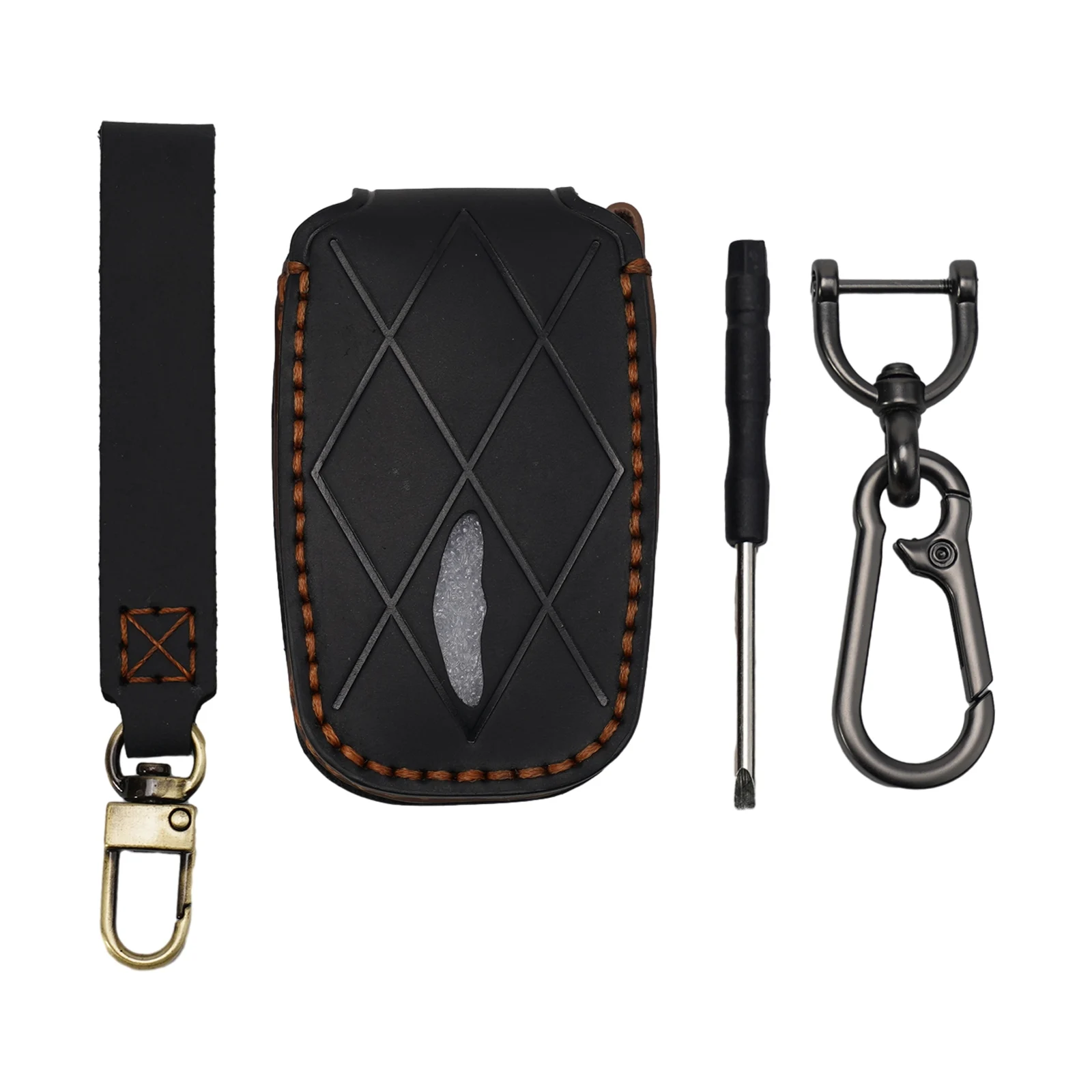 

Key Fob Case Car Key Cover Parts Remote Replacement Vehicle 8 Buttons Accessories Cowhide For Genesis GV60 GV90 G90