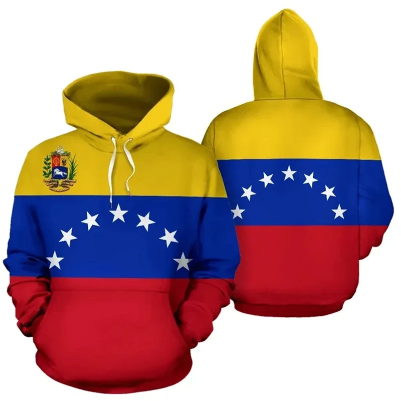 thumbnail image 1 of Sudadera con capucha con la bandera de Venezuela impresa en 3D para hombre, jersey con patrón de emblema nacional, camisetas casuales de calle, sudaderas con capucha de manga larga, 1 of 5