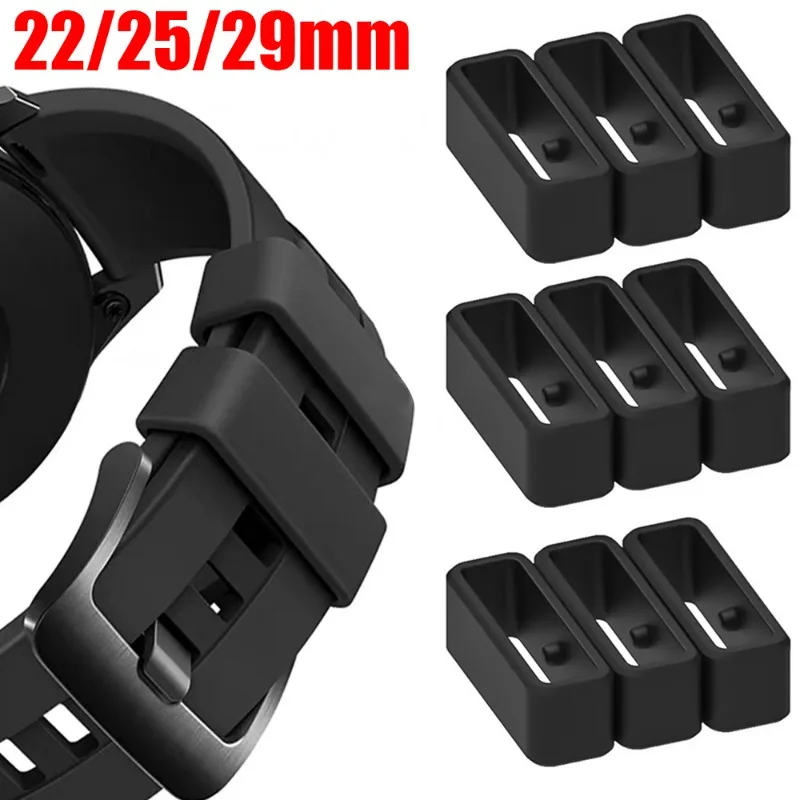 

Black Watchband 22 25 29mm Watch Strap Loop Ring Retainer Watch Bands Holder Locker for Garmin Fenix 5 6 7 Garmin 935 945x