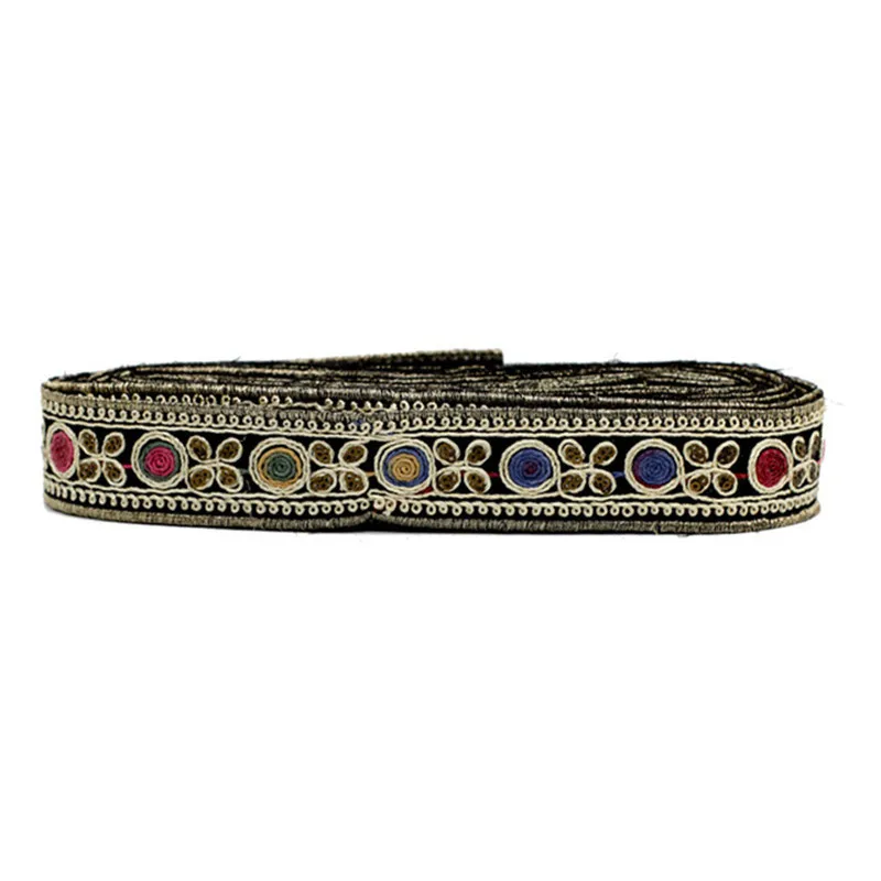 

3,5-4,3 см Широкий этнический стиль вышитые блестки одежда кружевной материал для обуви Чемодан Аксессуары Hanfu