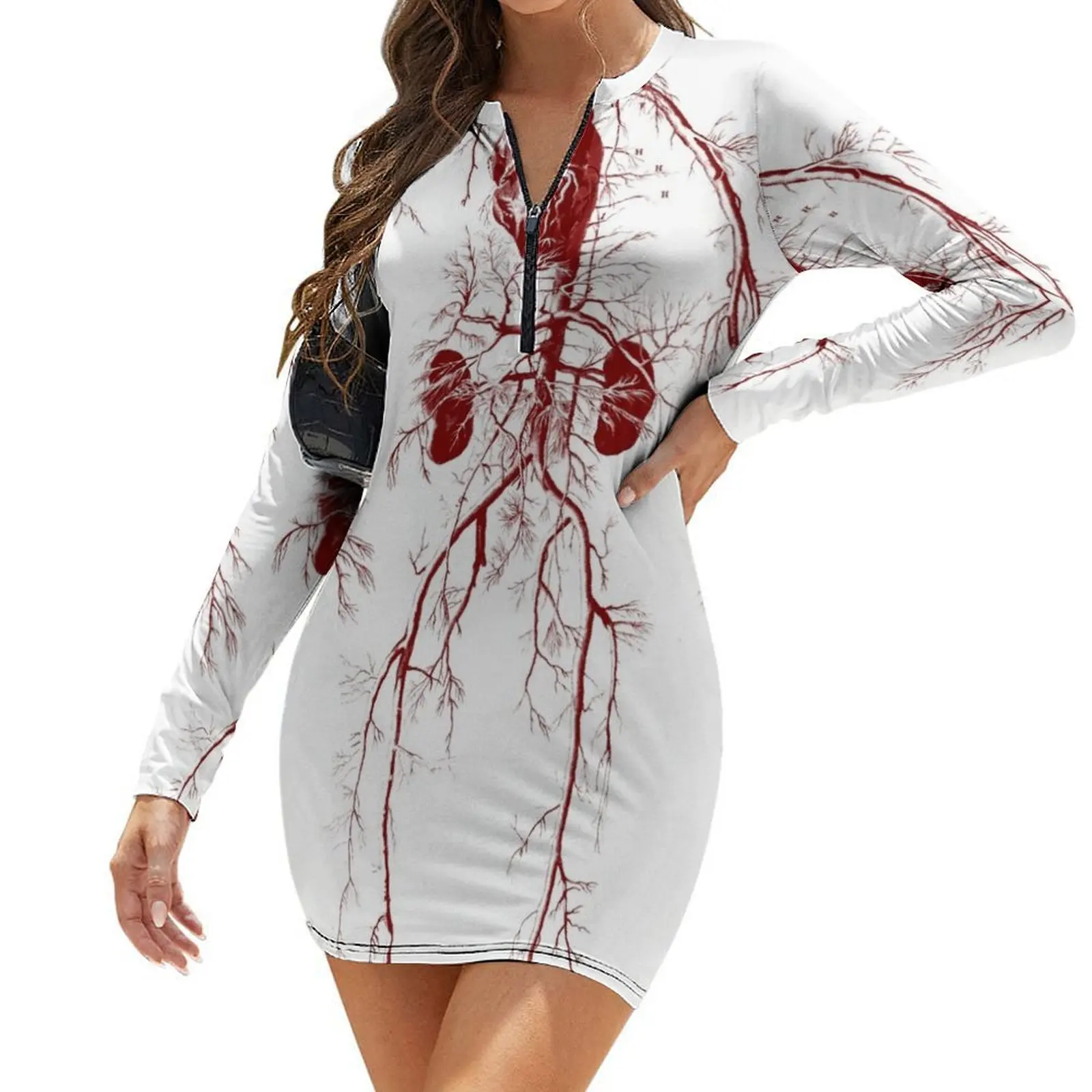 

Cardiovascular system Long-Sleeve Bodycon Dress evening dress ladies long dress women festival outfit women