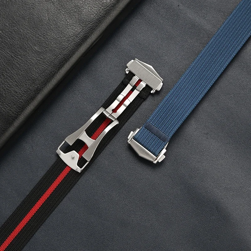 Premium Nylon Watch Strap with Waterproof Folding Buckle - 22mm Wristband Replacement
