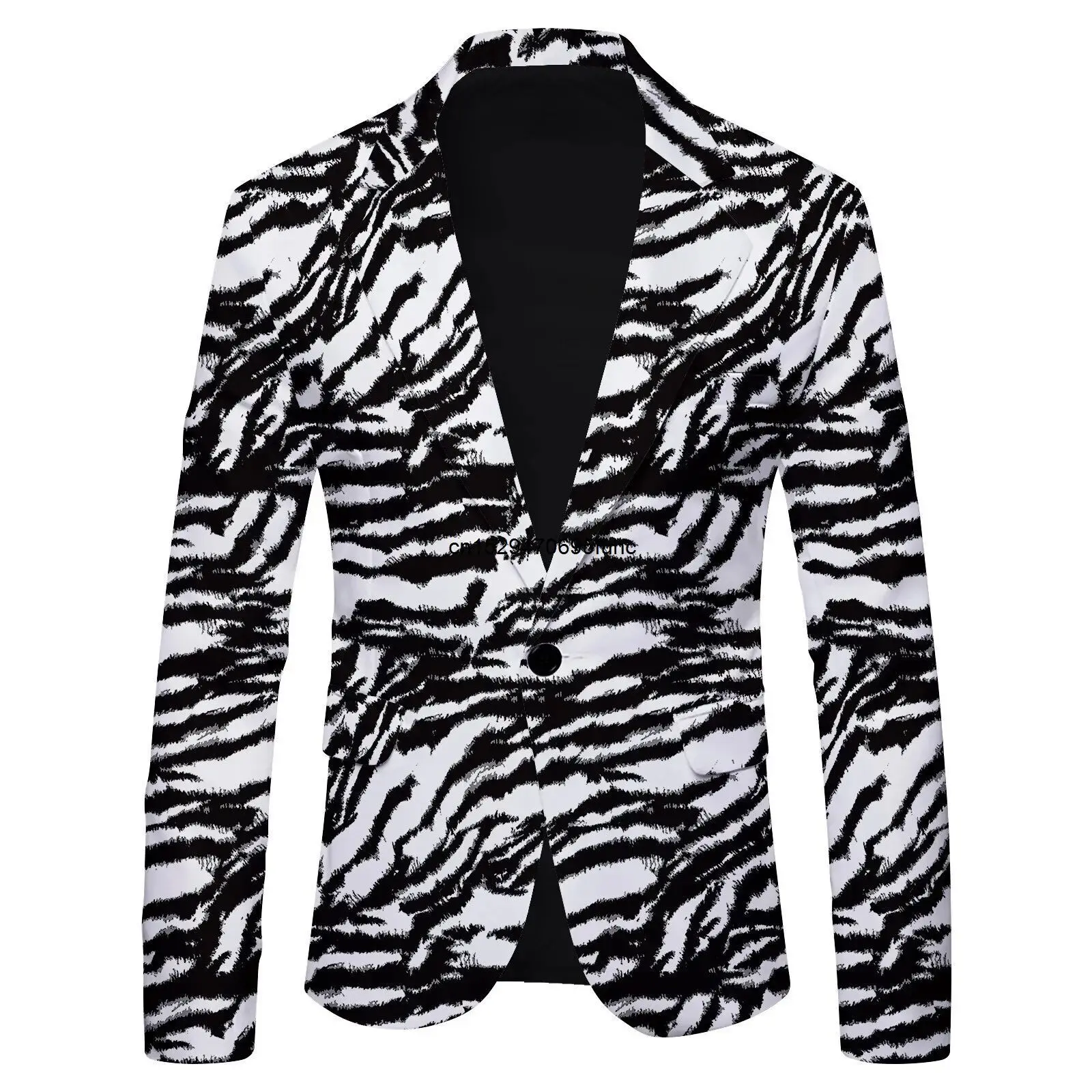 Men Blazers Stripe Printing Suit Jacket men blazers