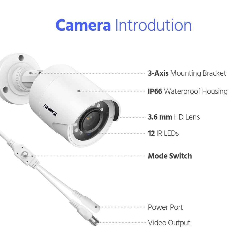 ANNKE 1080P Analogkamera Nachtsicht mit automatischer IR-Schnitt-Überwachungskamera für den Außenbereich 2MP – Detail 10