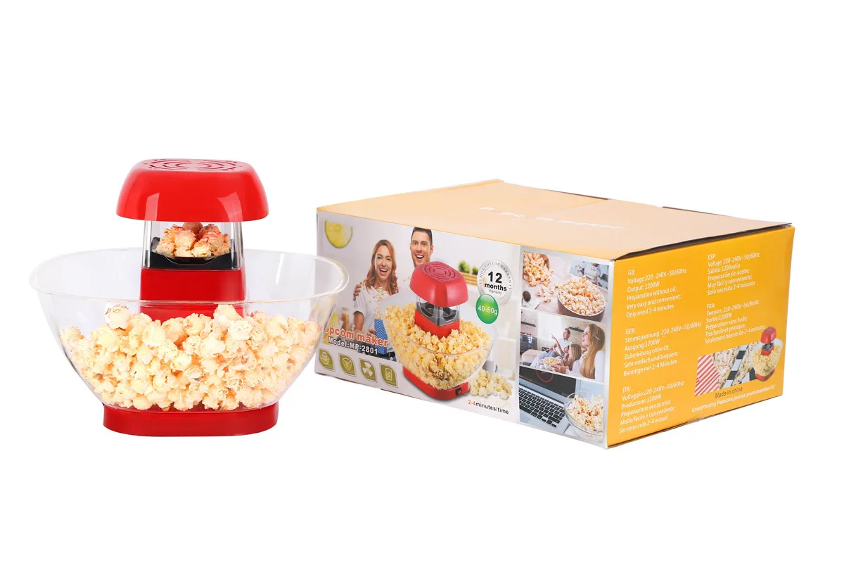 Healthy Popcorn Maker Popper Machine Includes Measuring Cup Removable Lid
