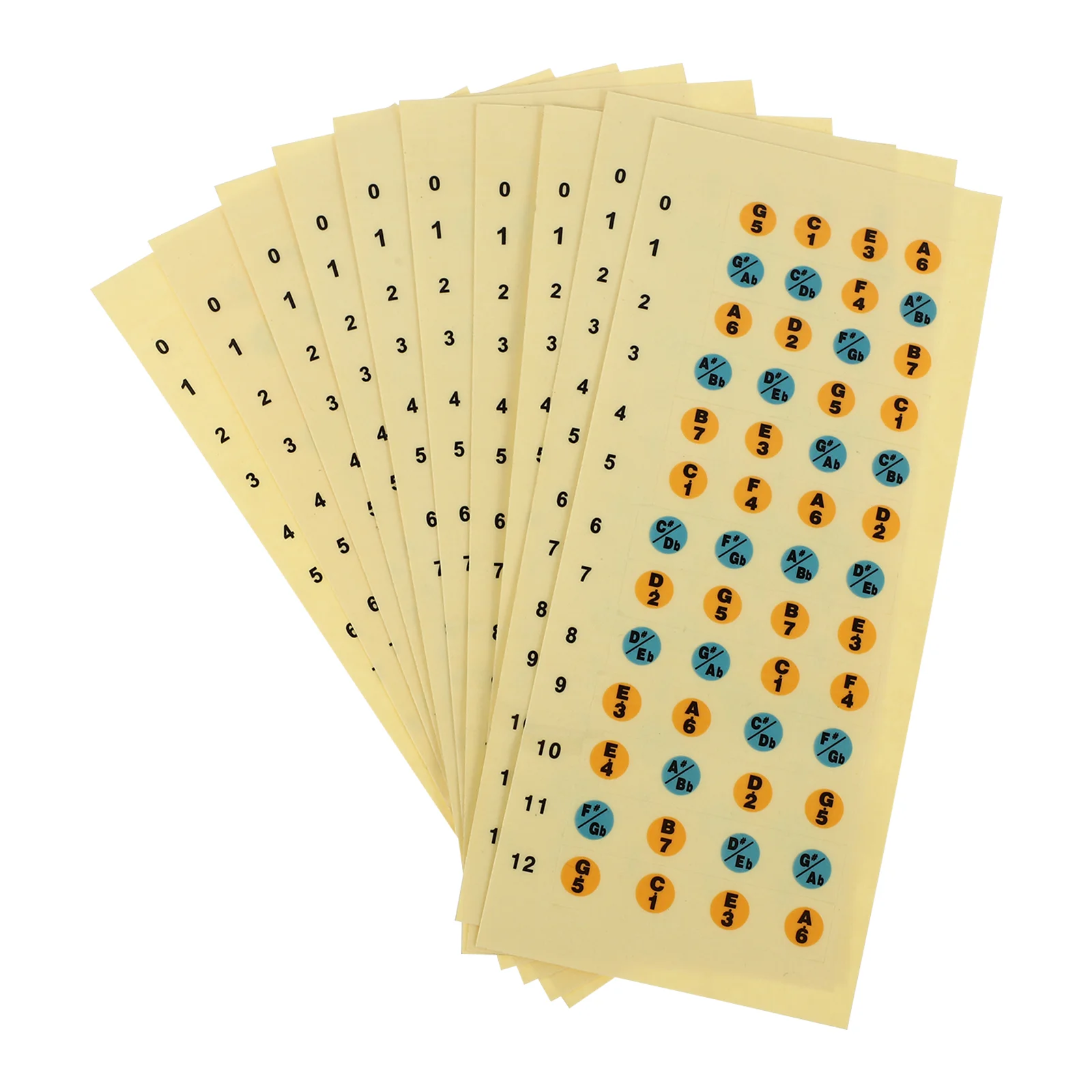 

10 Pcs Scale Stickers Ukulele Introductory Musical for Map Fingerboard Fretboard Decals